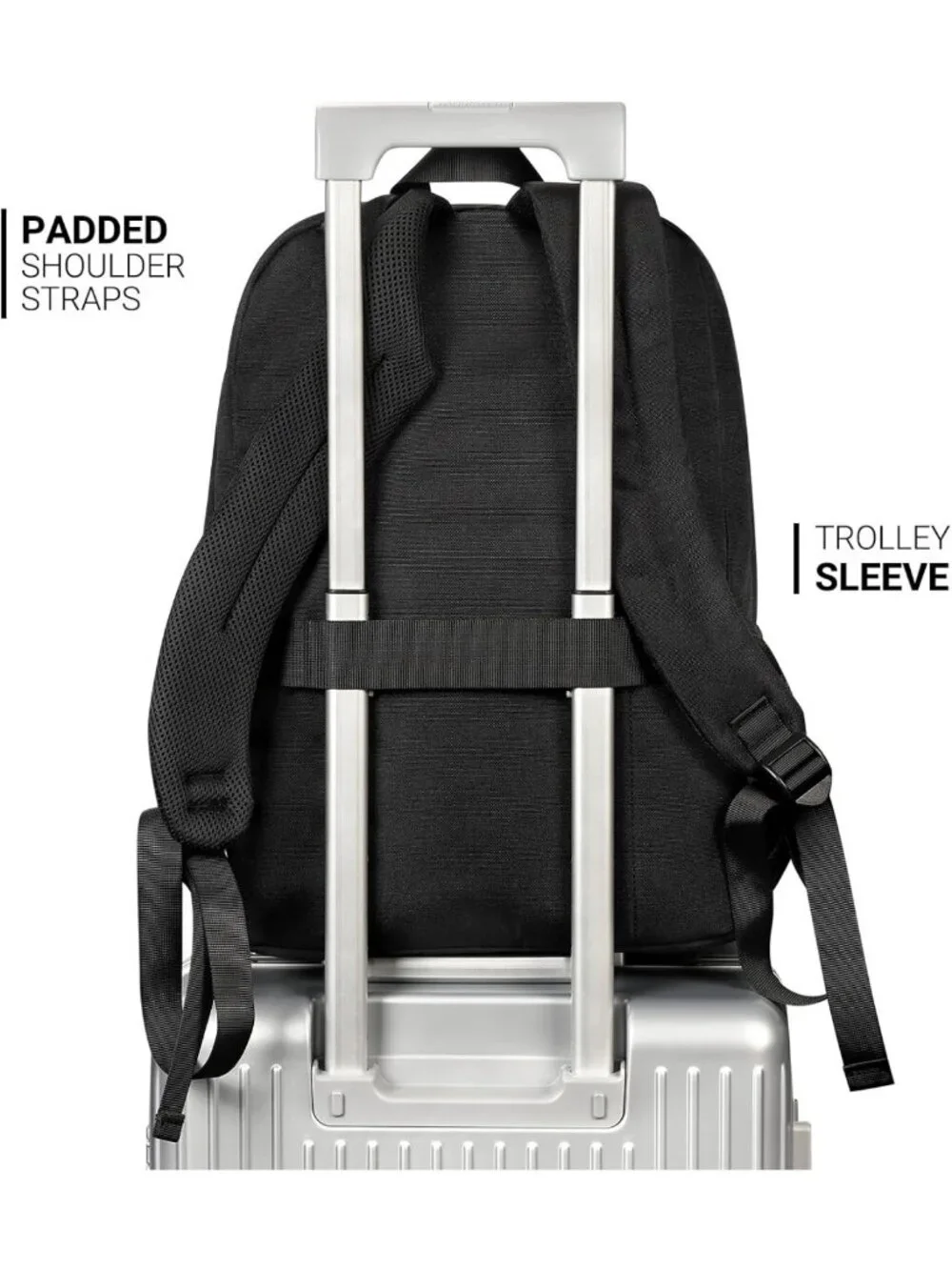 Stylish 26L Black Water-Resistant Backpack for College, Travel & Daily Use